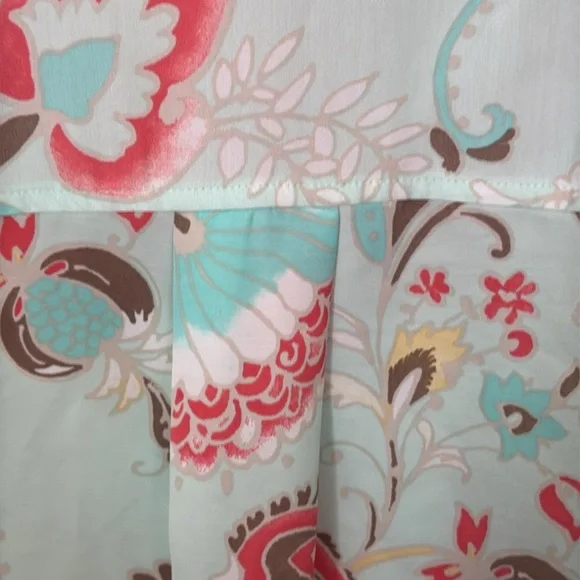 Chico's Pastel Paisley Blouse Size 3 large soft pastels button up sleeve - Picture 8 of 16